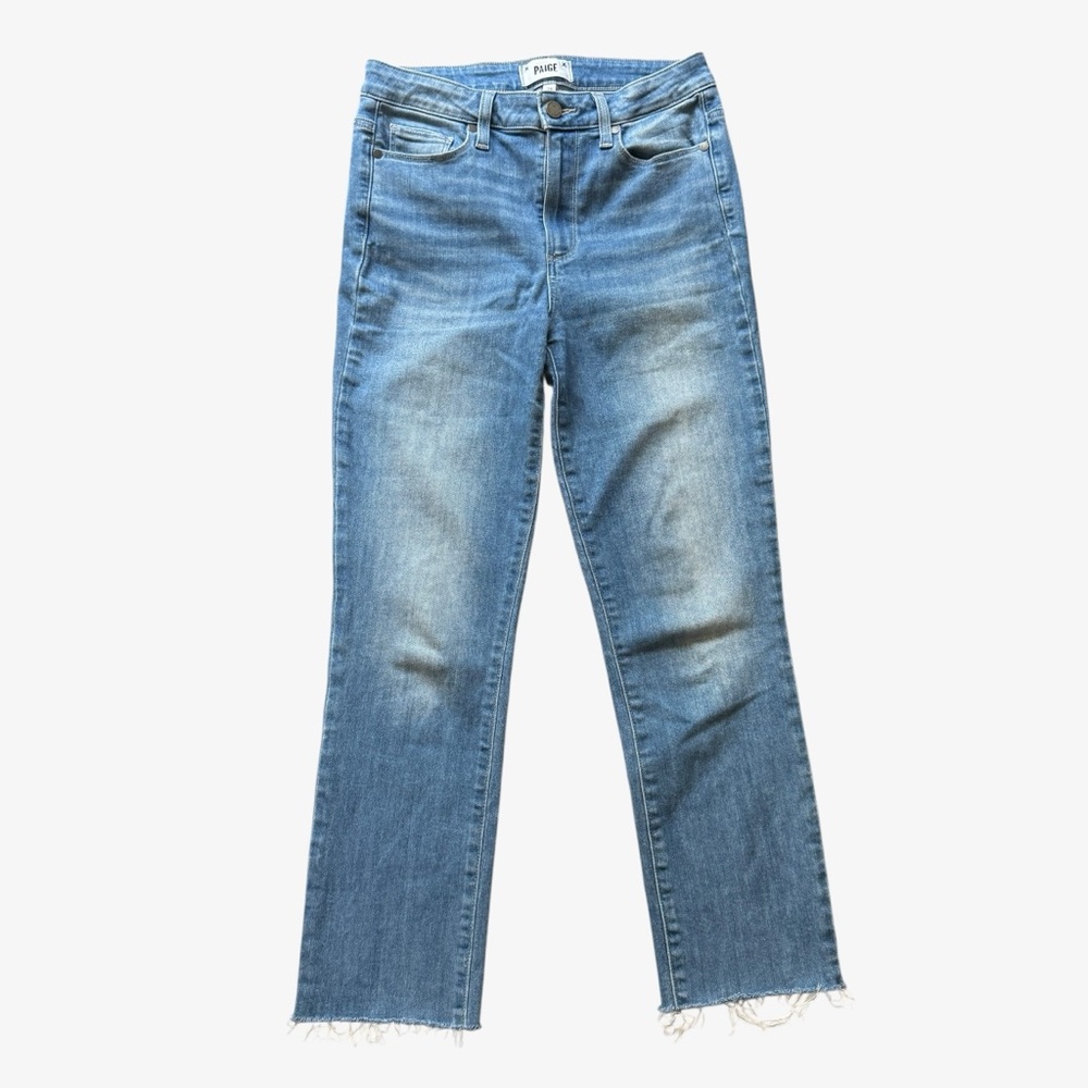 Paige Women’s Hoxton Slim High Rise Frayed Hem Denim Jeans, Blue, 28